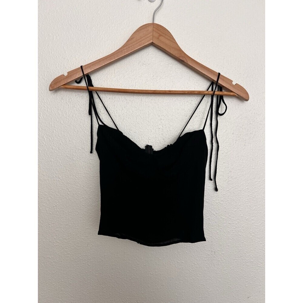 Reformation Liza Top Black Size 0 Cami Tank Spaghetti Strap Sweetheart Neckline - Picture 6 of 14